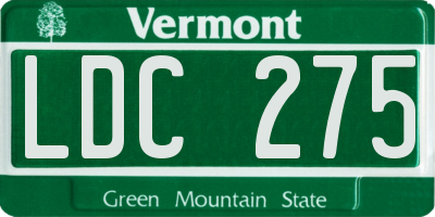VT license plate LDC275