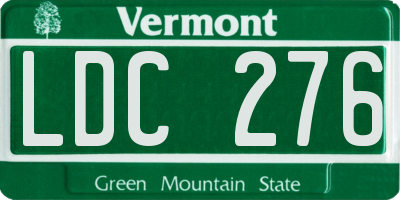 VT license plate LDC276