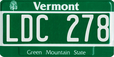 VT license plate LDC278