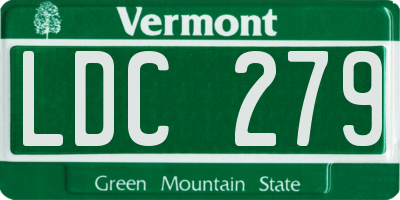 VT license plate LDC279