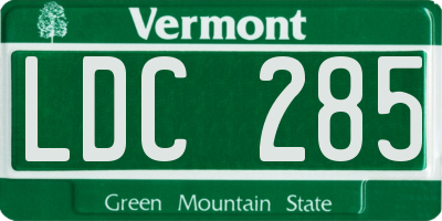 VT license plate LDC285