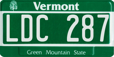 VT license plate LDC287