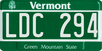 VT license plate LDC294