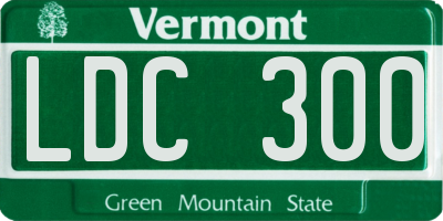 VT license plate LDC300
