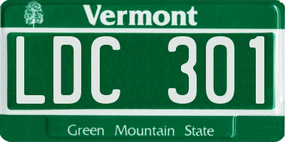 VT license plate LDC301