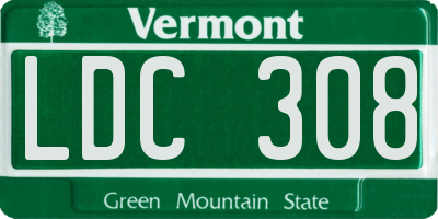 VT license plate LDC308