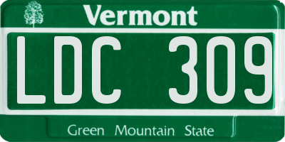 VT license plate LDC309
