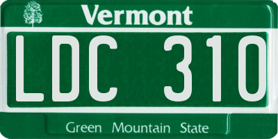 VT license plate LDC310