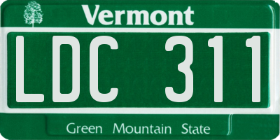 VT license plate LDC311