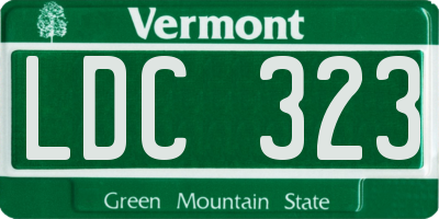 VT license plate LDC323