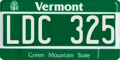 VT license plate LDC325