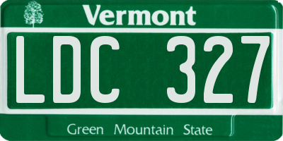 VT license plate LDC327