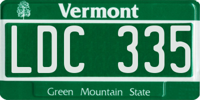 VT license plate LDC335