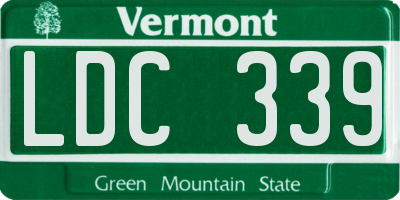 VT license plate LDC339
