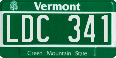 VT license plate LDC341