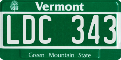 VT license plate LDC343