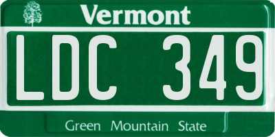 VT license plate LDC349