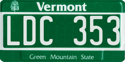 VT license plate LDC353