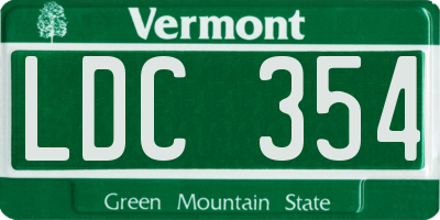 VT license plate LDC354