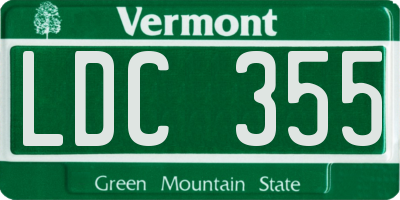 VT license plate LDC355