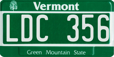VT license plate LDC356