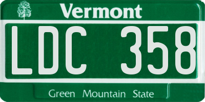 VT license plate LDC358