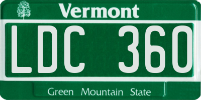VT license plate LDC360