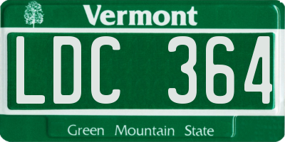 VT license plate LDC364