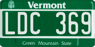 VT license plate LDC369