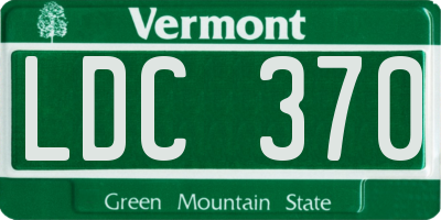 VT license plate LDC370