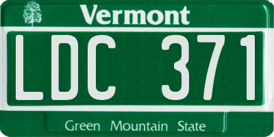 VT license plate LDC371