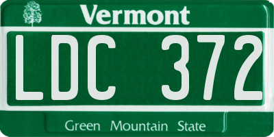 VT license plate LDC372