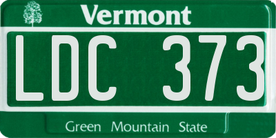 VT license plate LDC373