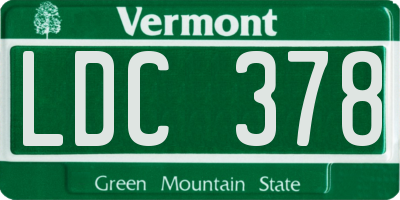 VT license plate LDC378