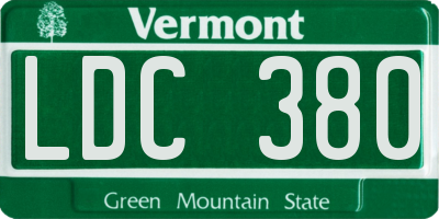 VT license plate LDC380