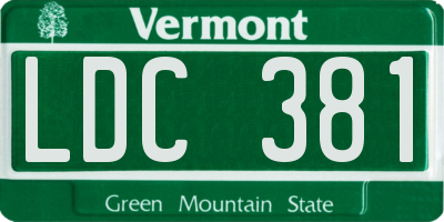 VT license plate LDC381