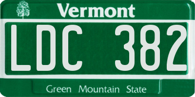 VT license plate LDC382