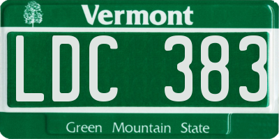 VT license plate LDC383