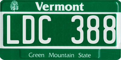 VT license plate LDC388