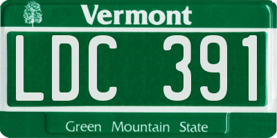 VT license plate LDC391