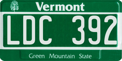 VT license plate LDC392