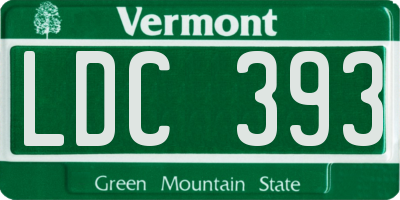 VT license plate LDC393