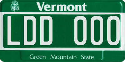 VT license plate LDD000