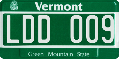 VT license plate LDD009