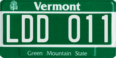 VT license plate LDD011