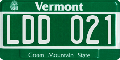 VT license plate LDD021