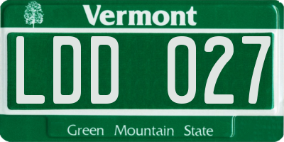 VT license plate LDD027