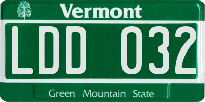 VT license plate LDD032