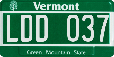 VT license plate LDD037