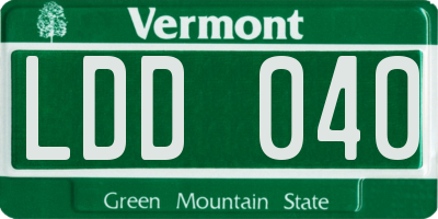 VT license plate LDD040
